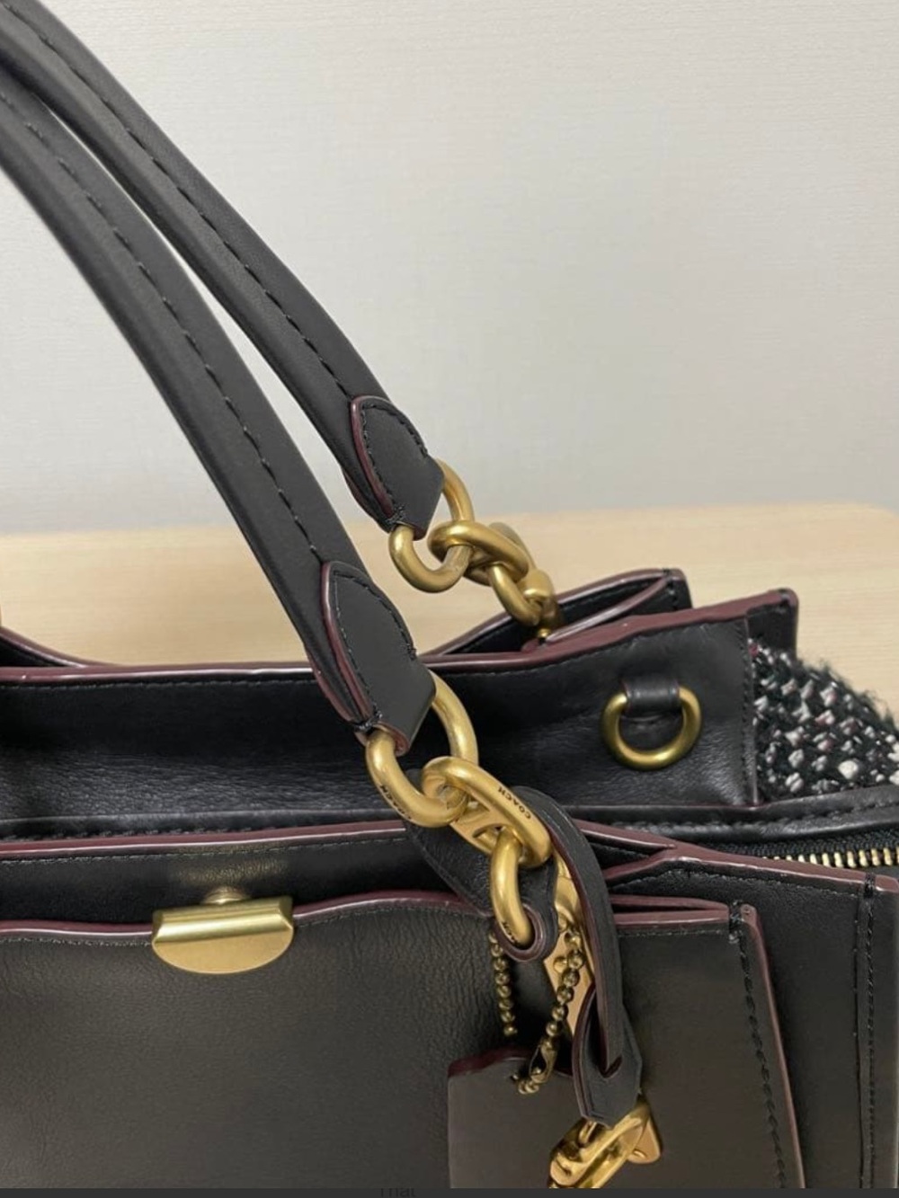 Coach Dreamer 24 Leather Tweed Satchel EUC (no crossbody) - Picture 12 of 13